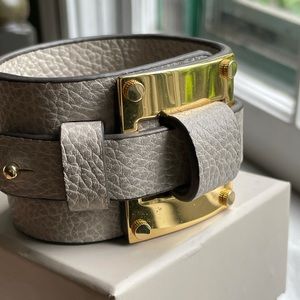 India Hicks Lady P Cuff - Taupe Leather New